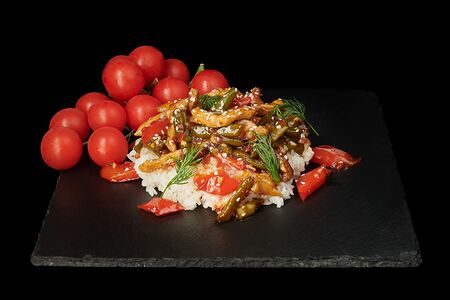 Рис и курица с овощами