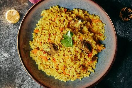 Плов по-восточному на дровяной печи халяль