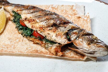 Сибас на мангале