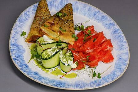 Блины с мурманской форелью