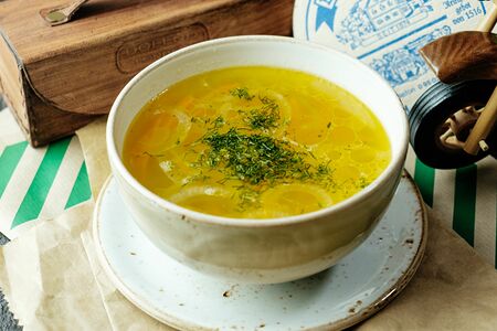 Суп с домашней лапшой и курицей