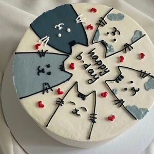 Бенто-торт Happy birthday коты 