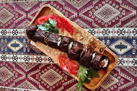 Баклажаны с салом на углях 