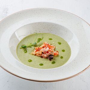 Крем суп брокколи с камчатским крабом