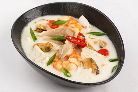 Сырный суп с морепродуктами