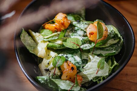 Салат цукини кимчи с креветкой