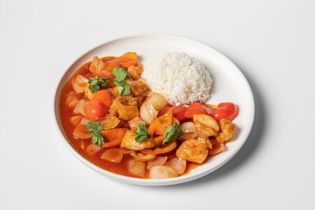 Курица, жаренная в кисло-сладком соусе