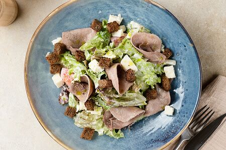 Салат с языком и сыром чанах