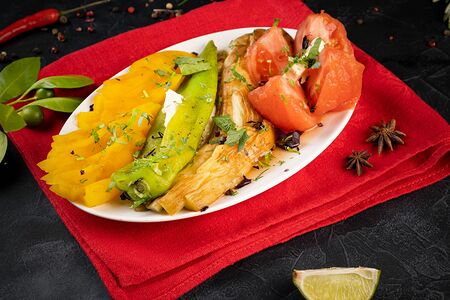 Овощи, запеченные на мангале