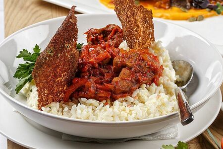 Ризотто с креветками и сыром Шевро