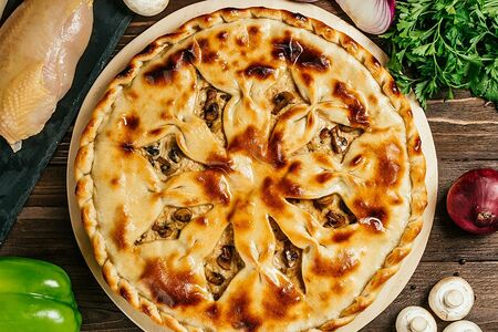 Пирог с курицей и грибами Халяль