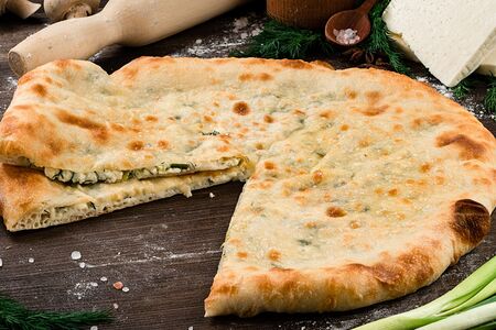 Пирог с зеленью и осетинским сыром