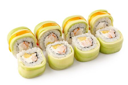 Зелёный дракон с лососем