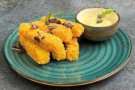 Палочки тофу с сырным кешью-соусом Веган (без глютена)