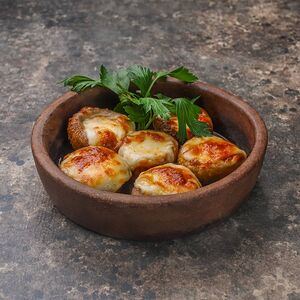 Запеченные шляпки шампиньонов