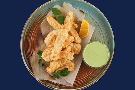 Креветка темпура с соусом васаби