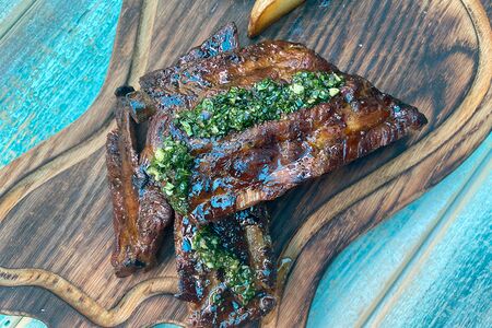 Ребра гриль в глазури терияки с картофелем