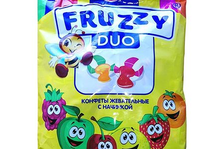 Конфеты жевательные с начинкой  Fruzzy Duo 180г