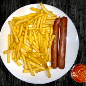 Картошка с двумя колбасками