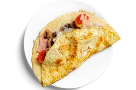 Омлет с грибами и ветчиной