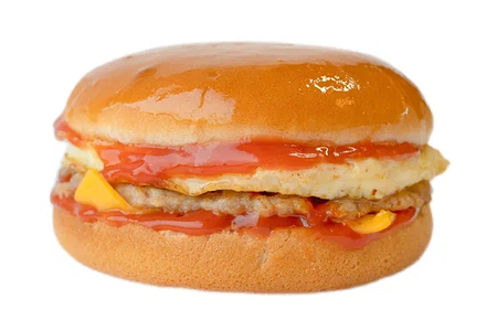 Бургер с яйцом и котлетой