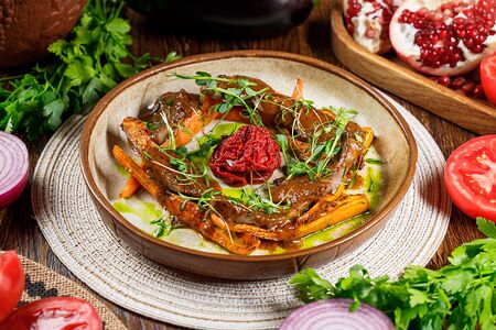 Язычки ягненка с соусом черный перец