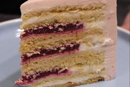 Сметанный с брусничным щербетом