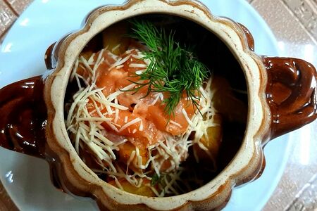 Жаркое со слабосоленым лососем