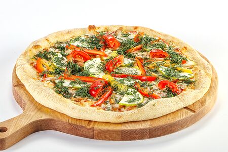 Пицца курица с овощами