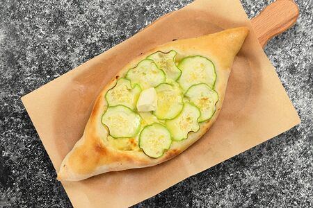 Хачапури по-аджарски с креветкой и творожным сыром