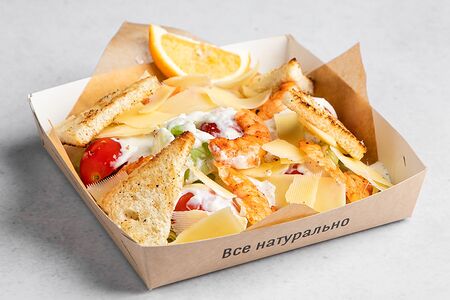 Салат Цезарь с креветками