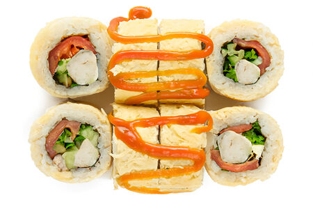 Ролл Цезарь с креветками