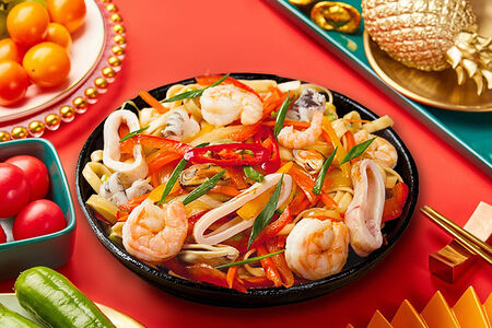 Морепродукты на сковороде №602