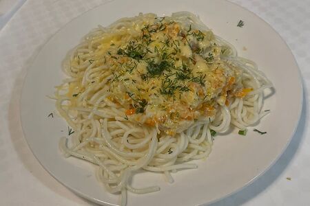 Спагетти с курицей