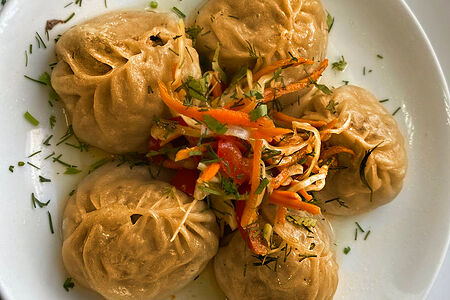 Жареные манты с говядиной