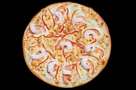 Пицца с креветками 