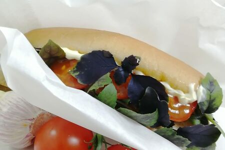 Хот-дог с микрозеленью