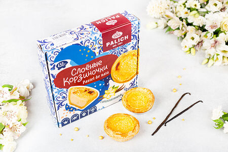 Слоеные корзиночки с заварным кремом и бурбонской ванилью