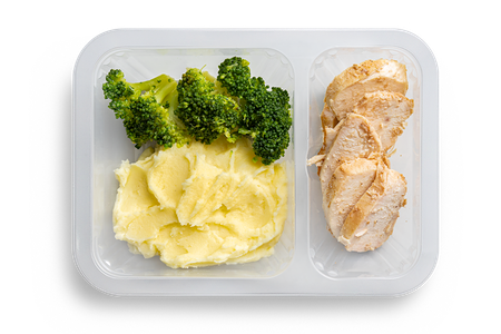 Куриная грудка с картофельным пюре и брокколи