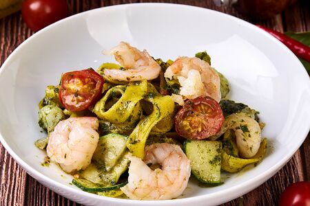 Паста Песто и Креветки