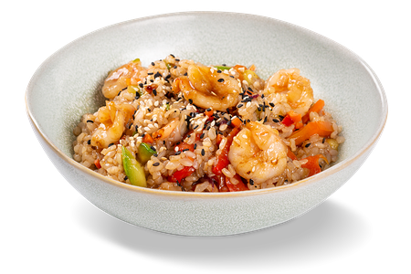 Рис с креветками и овощами