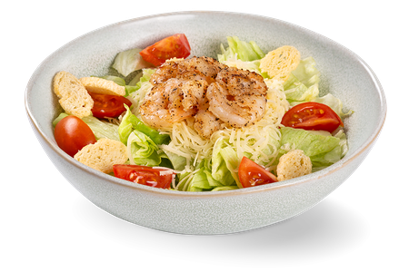 Салат Цезарь с креветками