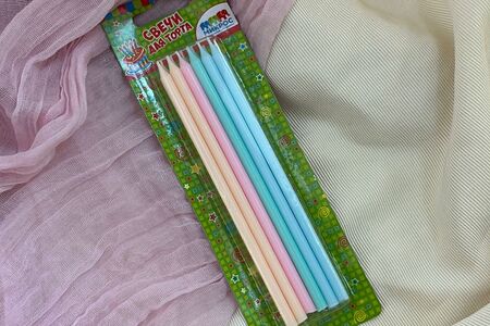 Свечи длинные-цветные 