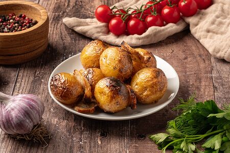 Картофель печёный с курдюком