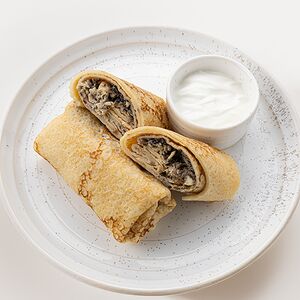 Блинчики с курицей и грибами