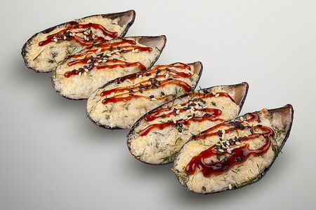 Мидии с чесночным соусом