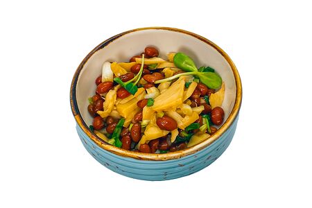 Салат из фасоли с шампиньонами (постное)