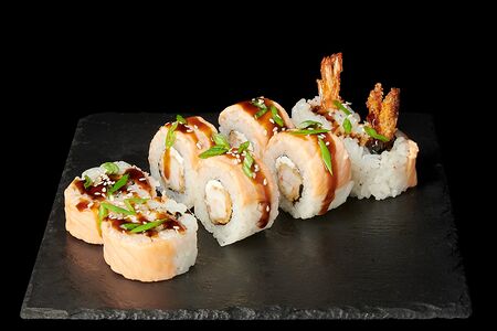 Ролл запечённый Филадельфия с креветкой кляре