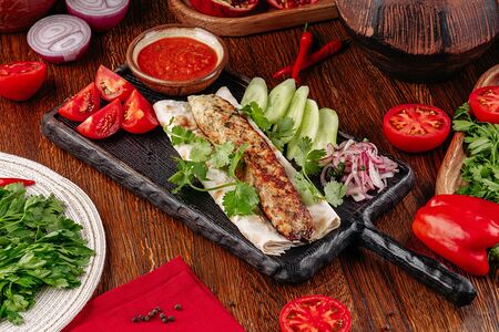 Люля из курицы с сулугуни