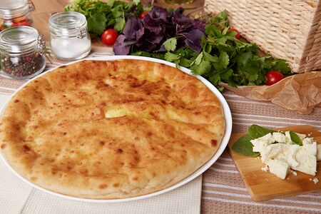 Осетинский пирог с осетинским сыром и шпинатом